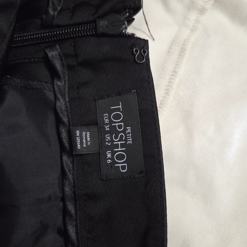 Topshop Black High-Waisted Wide Leg Pants | Chic Flowing Trouser - Picture 6 of 9